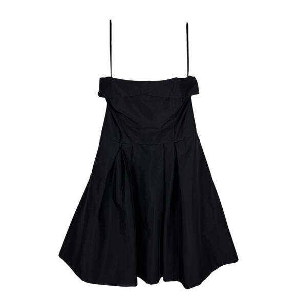 White House Black Market Dresses & Skirts - White House Black Market Poplin Midi Dress‎ Women's 12 Black Back Zip Pleated